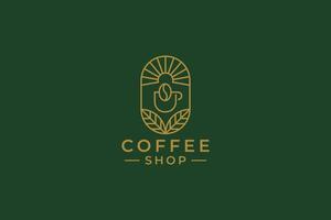 koffie Boon biologisch voor cafe merk logo wijnoogst insigne lineair stijl vector