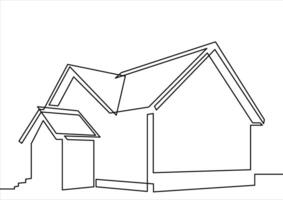 doorlopend lijn tekening van huis vector