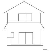 woon- privaat huis een doorlopend lijn tekening logo illustratie minimalistische pro vector