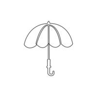 vector doorlopend single voering kunst illustratie van paraplu concept van veiligheid en veiligheid