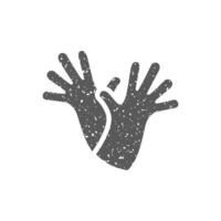 Koken handschoen icoon in grunge structuur vector illustratie