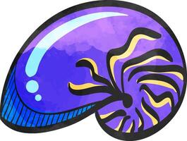 nautilus icoon in waterverf stijl. vector