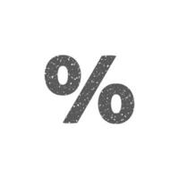 procent symbool icoon in grunge structuur vector illustratie