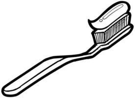 tandenborstel hand- getrokken illustratie. zwart en wit vector. vector
