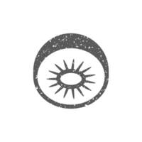 kiwi fruit icoon in grunge structuur vector illustratie
