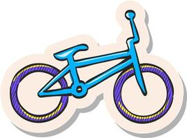 hand- getrokken bmx fiets icoon in sticker stijl vector illustratie