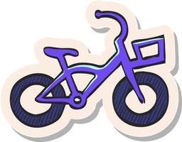 hand- getrokken kinderen fiets icoon in sticker stijl vector illustratie