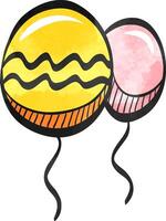 ballon icoon in kleur tekening. voorwerp viering rubber decor decoratie accessoires vector