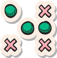 hand- getrokken strategie spel icoon in sticker stijl vector illustratie