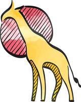 giraffe icoon in kleur tekening. dier zoogdier herbivoor Afrika savanne hoog vector