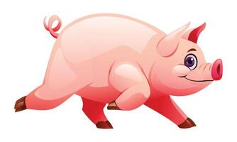 varken rennen tekenfilm vector illustratie geïsoleerd Aan wit achtergrond