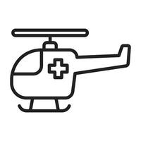 helikopter ambulance lijn icoon. vector