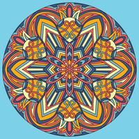 bloem mandala ontwerp, vector illustratie Aan blauw achtergrond