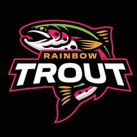 regenboog forel sport mascotte logo vector