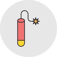 tnt lijn gevulde licht cirkel icoon vector