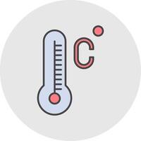 Celsius lijn gevulde licht cirkel icoon vector