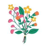 lente bloemen geel en oranje decoratie vector