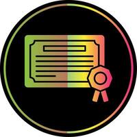 certificaat glyph ten gevolge kleur icoon vector