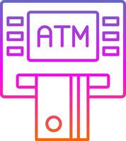 Geldautomaat machine lijn helling icoon vector