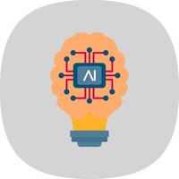 kunstmatig intelligentie- vlak kromme icoon vector