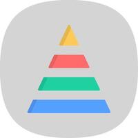 piramide vlak kromme icoon vector