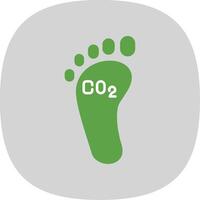koolstof voetafdruk vlak kromme icoon vector