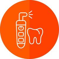 tandheelkundig irrigator lijn rood cirkel icoon vector
