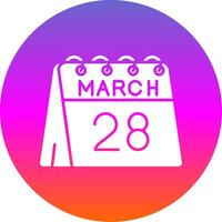 28e van maart glyph helling cirkel icoon vector