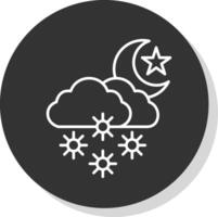 nacht sneeuw lijn grijs icoon vector