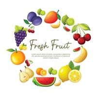 fruit kader achtergrond ontwerp vector