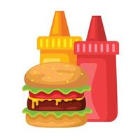 hamburgers en saus icoon illustratie. vector ontwerp