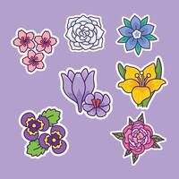 sticker bloemen icoon reeks verzameling ontwerp vector