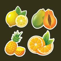 reeks sticker vers fruit ontwerp vector