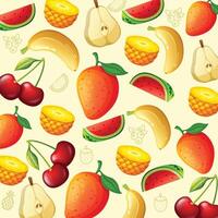 realistisch fruit achtergrond ontwerp vector