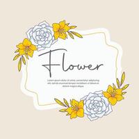 element bloemen kader verzameling ontwerp vector