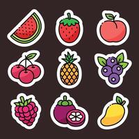 reeks sticker voor fruit ontwerp vector