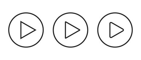 Speel knop icoon vector in lijn stijl. streaming video teken symbool. bewerkbare beroerte