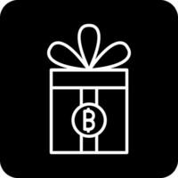 geschenk bitcoin vector icoon