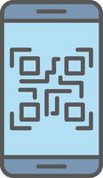 smartphone qr code vector icoon