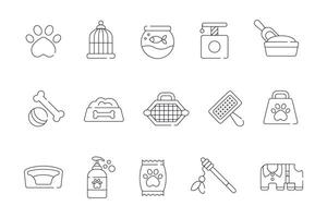 huisdier winkel pictogrammen verzameling geïsoleerd Aan wit achtergrond vector
