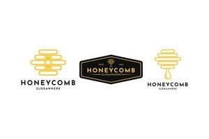 honingraat logo ontwerp vector idee, honing logo ontwerp reeks verzameling