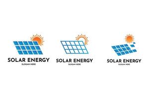zonne- paneel logo ontwerp creatief idee reeks verzameling vector