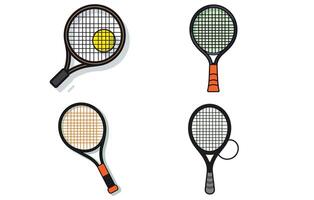 tennis racket met bal. icoon van racket voor rechtbank. vector