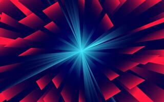 abstract rood en blauw achtergrond met een starburst licht effect vector