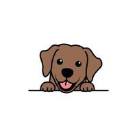 schattig labrador retriever puppy chocola kleur tekenfilm, vector illustratie