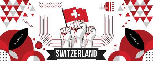 Zwitserland nationaal of onafhankelijkheid dag banier ontwerp voor land viering. vlag van Zwitserland modern retro ontwerp abstract meetkundig pictogrammen. vector illustratie