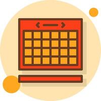 kalender gevulde schaduw cirkel icoon vector