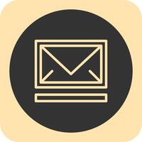 mail lineair ronde icoon vector