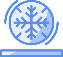 sneeuwvlok lijn gevulde blauw icoon vector