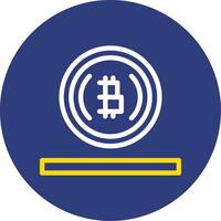 bitcoin dubbel lijn cirkel icoon vector